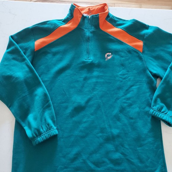 MIAMI DOLPHINS QUARTER ZIP SWEATSHIRT - Picture 1 of 1